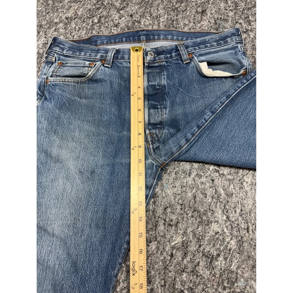 Levis 501 Original Fit Mens Jeans W36 L33 Blue‎ Denim Button Fly Straight Leg